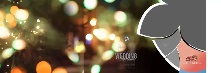 Golden & Minimal Wedding Album 12x36 PSD with Brush Strokes