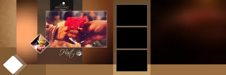 Golden & Premium Wedding Album 12x36 PSD with Glitter Accents