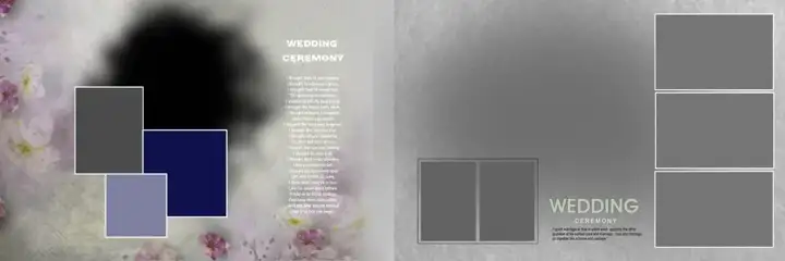 Golden & Timeless Wedding Album 12x36 PSD with Floral Border