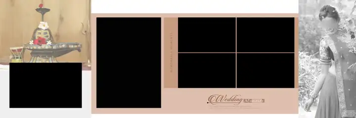 Golden & Timeless Wedding Album 12x36 PSD with Glitter Accents