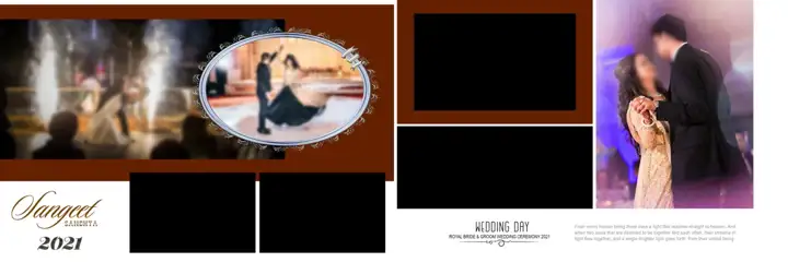 Golden Wedding Album 12x36 PSD – Damask Texture