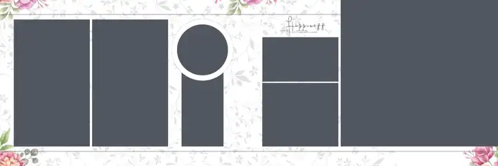 Graceful & Cinematic Wedding Album 12x36 PSD with Damask Texture