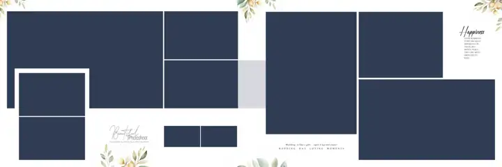 Graceful & Grand Wedding Album 12x36 PSD with Bokeh Lights
