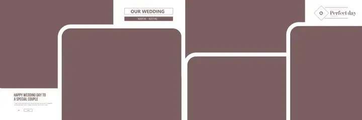 Graceful & Minimal Wedding Album 12x36 PSD with Lace Ornaments