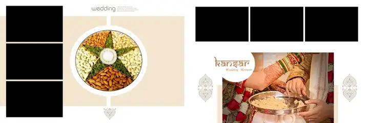 Graceful & Soft Pastel Wedding Album 12x36 PSD with Kolam Pattern