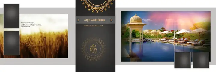 Graceful & Stylish Wedding Album 12x36 PSD with Geometric Lines