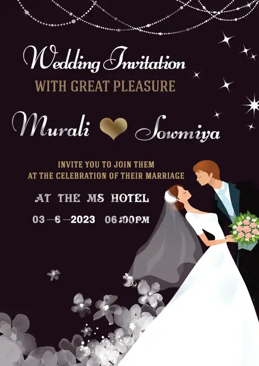 Graceful Wedding Invitation PSD – Rose Petals