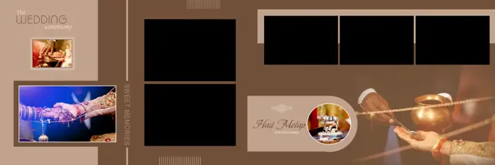 Grand & Golden Wedding Album 12x36 PSD with Rose Petals