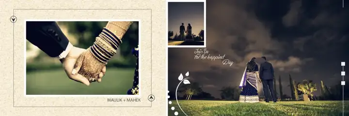 Grand & Minimal Wedding Album 12x36 PSD with Mandala Art