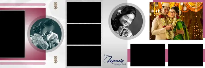 Grand & Premium Wedding Album 12x36 PSD with Pastel Clouds