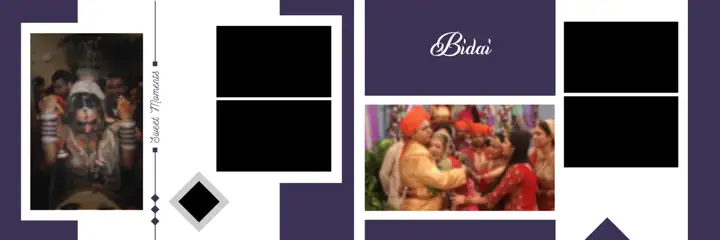 Grand Wedding Album 12x36 PSD – Gold Frame