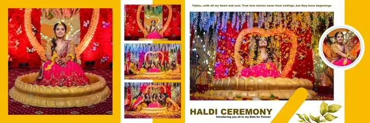 Haldi Wedding Album 12x36 PSD – Modern Silk Texture Design