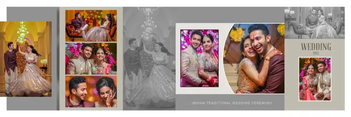 Indian Wedding Album 12x36 PSD – Cinematic Lace Ornaments Design