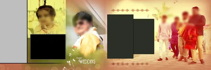 Indian Wedding Album 12x36 PSD – Stylish Gold Frame Design