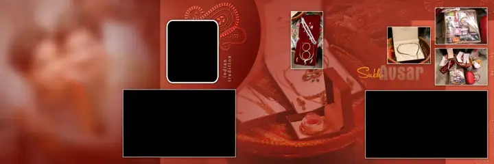Indian Wedding Album 12x36 PSD – Traditional Damask Texture Design
