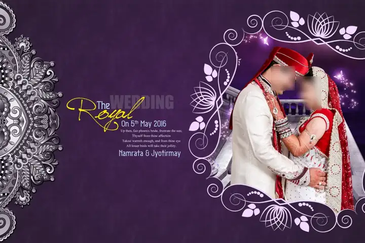 Indian Wedding Album Cover 12x18 PSD – Premium Silk Texture Design