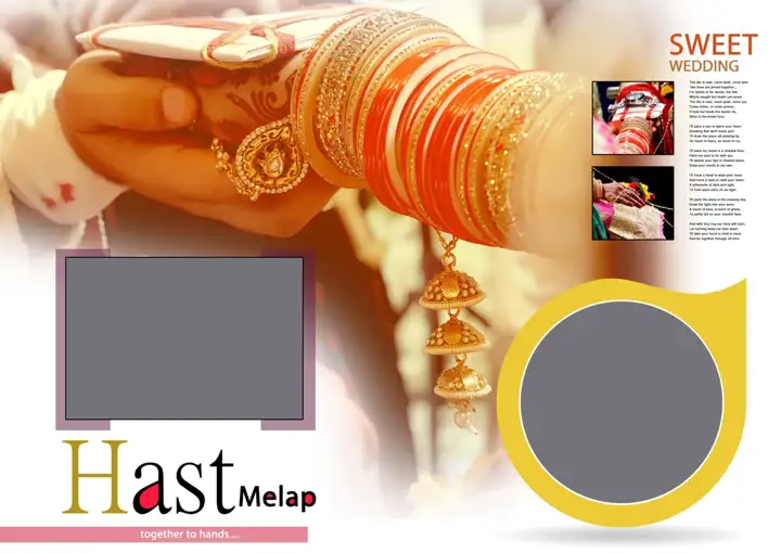Indian Wedding Photo Album 17x24 PSD – Artistic Brush Strokes Design