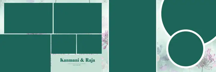 Luxury & Fresh Wedding Album 12x36 PSD with Watercolour Splash