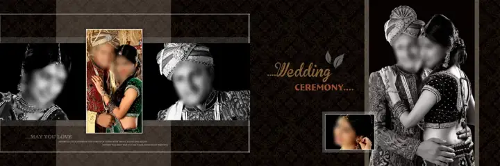 Luxury Gold Frame Karizma Wedding Album 12x36 PSD