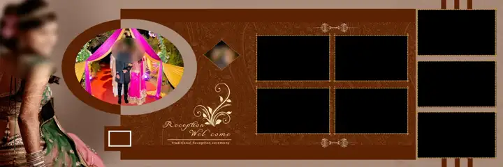 Luxury Karizma Wedding Album 12x36 PSD with Geometric Lines