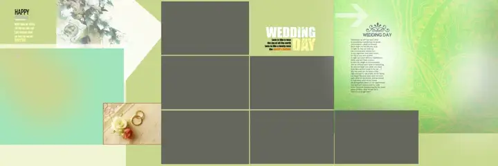 Luxury & Minimal Wedding Album 12x36 PSD with Damask Texture