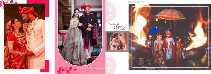 Luxury & Regal Wedding Album 12x36 PSD with Damask Texture