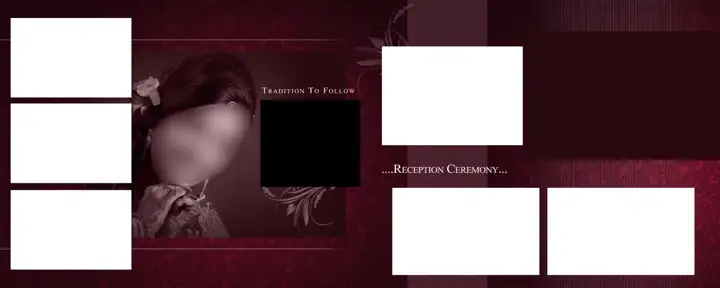 Luxury Wedding Photo Album 12x30 PSD with Gold Frame