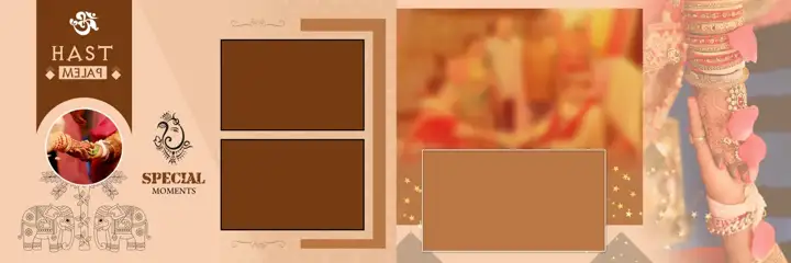 Minimal Engagement Wedding Album 12x36 PSD with Lotus Design