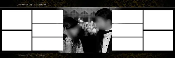 Minimal & Floral Wedding Album 12x36 PSD with Rose Petals