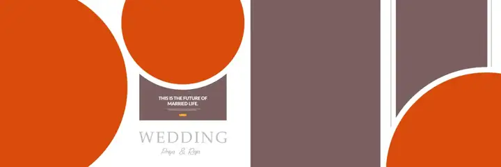 Minimal & Rich Maroon Wedding Album 12x36 PSD with Floral Border
