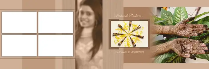 Minimal & Soft Pastel Wedding Album 12x36 PSD with Lace Ornaments