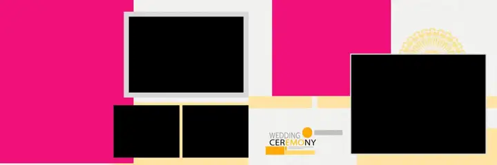 Minimal & Timeless Wedding Album 12x36 PSD with Geometric Lines