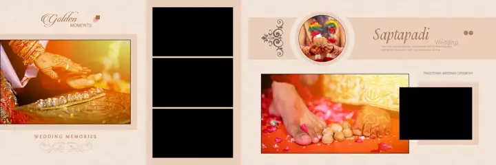 Minimal & Timeless Wedding Album 12x36 PSD with Paisley Pattern