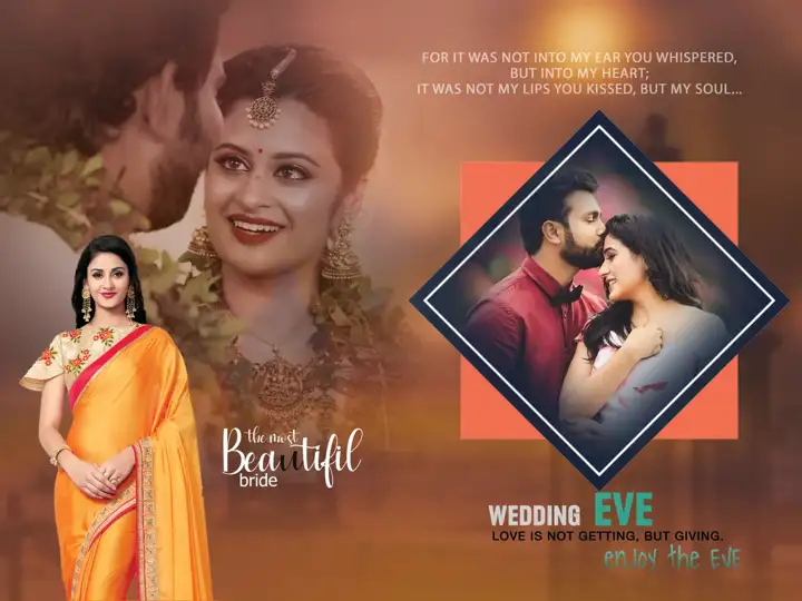 Minimal Wedding Photo Album 18x24 PSD with Gold Frame