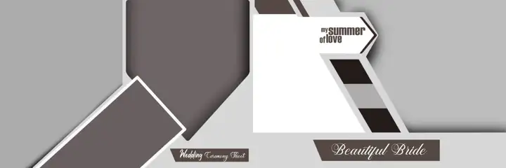 Modern & Dreamy Wedding Album 12x36 PSD with Watercolour Splash