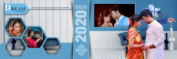 Modern & Fresh Wedding Album 12x36 PSD with Floral Border