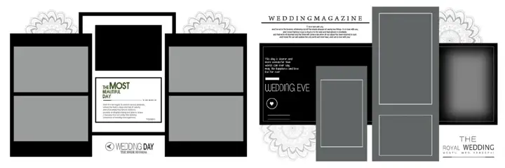 Modern & Fresh Wedding Album 12x36 PSD with Geometric Lines