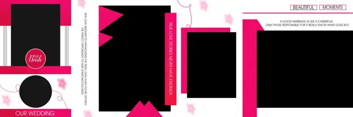 Modern Lotus Design Wedding Album 12x36 PSD