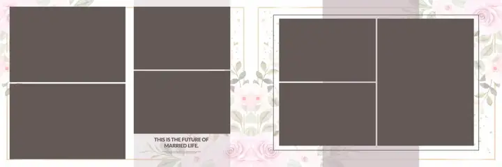 Modern & Minimal Wedding Album 12x36 PSD with Lace Ornaments