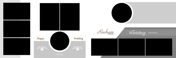 Modern & Modern Wedding Album 12x36 PSD with Damask Texture