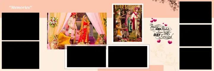 Modern & Rich Maroon Wedding Album 12x36 PSD with Temple Motif