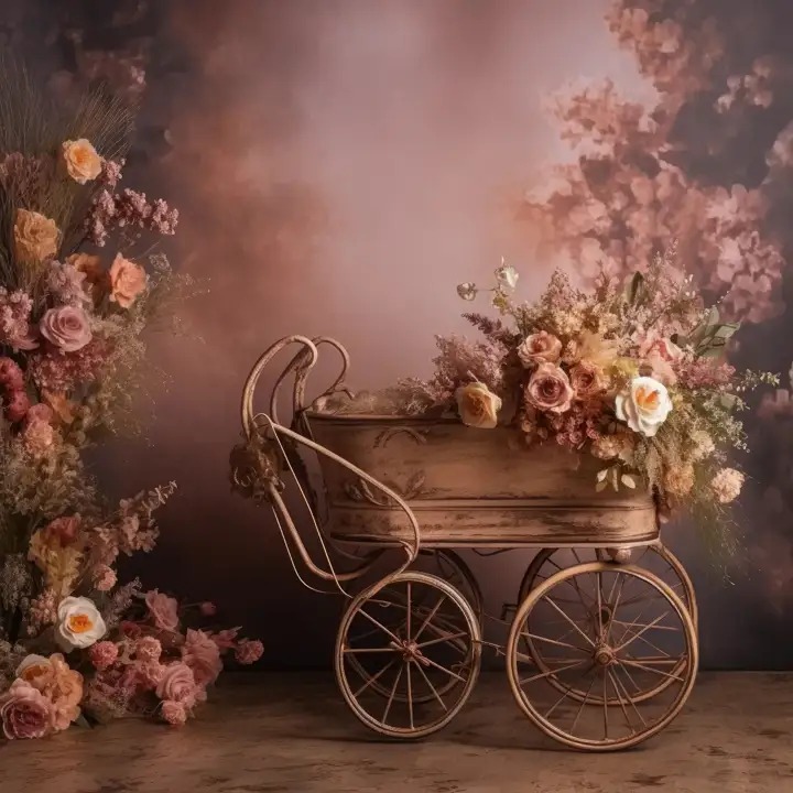 Modern Studio Background PSD for Baby – Damask Texture
