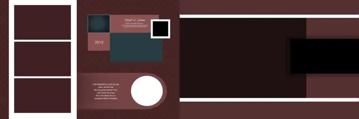Modern & Traditional Wedding Album 12x36 PSD with Bokeh Lights