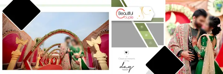 Modern & Vibrant Wedding Album 12x36 PSD with Peacock Art