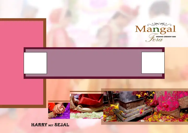 Modern Wedding Photo Album 17x24 PSD with Rose Petals