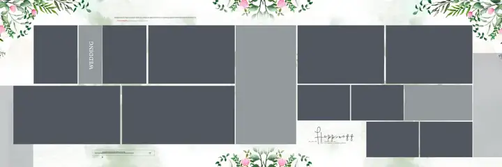 Ornate & Charming Wedding Album 12x36 PSD with Vintage Frame