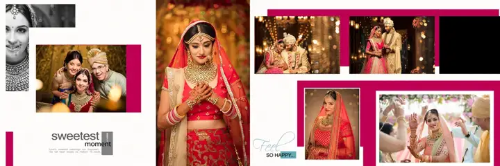 Ornate & Cinematic Wedding Album 12x36 PSD with Peacock Art