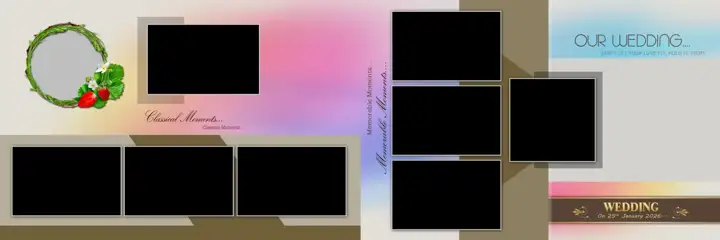 Ornate & Dreamy Wedding Album 12x36 PSD with Brush Strokes