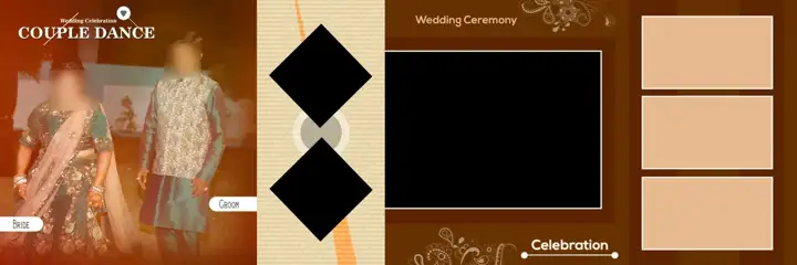 Ornate Engagement Wedding Album 12x36 PSD with Floral Border