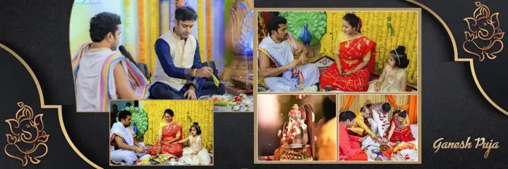 Ornate & Floral Wedding Album 12x36 PSD with Kolam Pattern